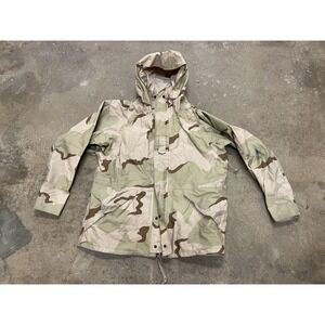 Valley Apparel Parka‎ Mens Large Beige Desert Camo Cold Weather Hooded ECWCS